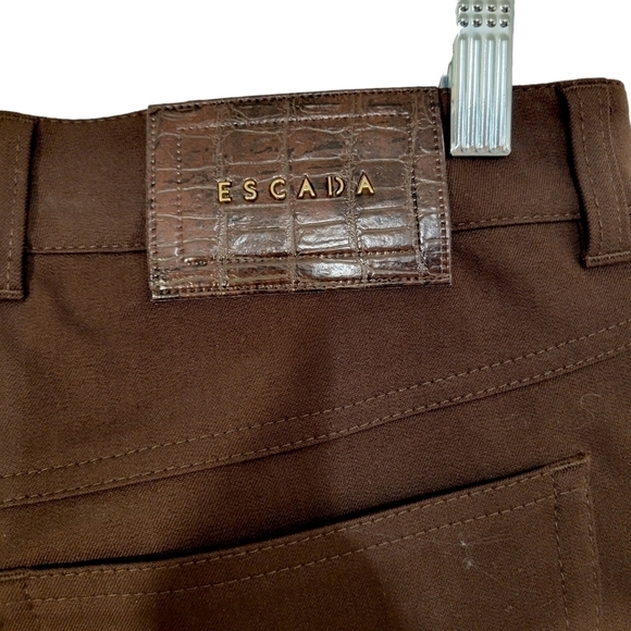 Escada Dark Brown Straight Leg Pants - Picture 5 of 9